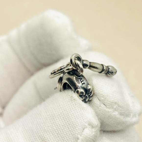 EUC Pandora 791268CZMX Sterling Silver Artist Palette Dangle Bead w/ CZ's - Picture 7 of 9